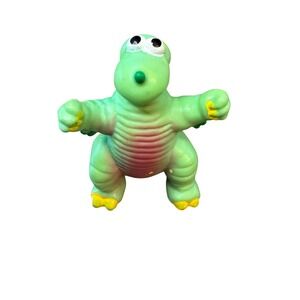 Vintage Soma Green Pink Dinosaur Mini Figure Toy Collectible 1.75 Inch